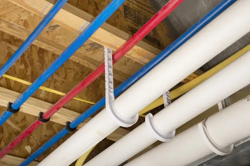PEX pipes in a home.
